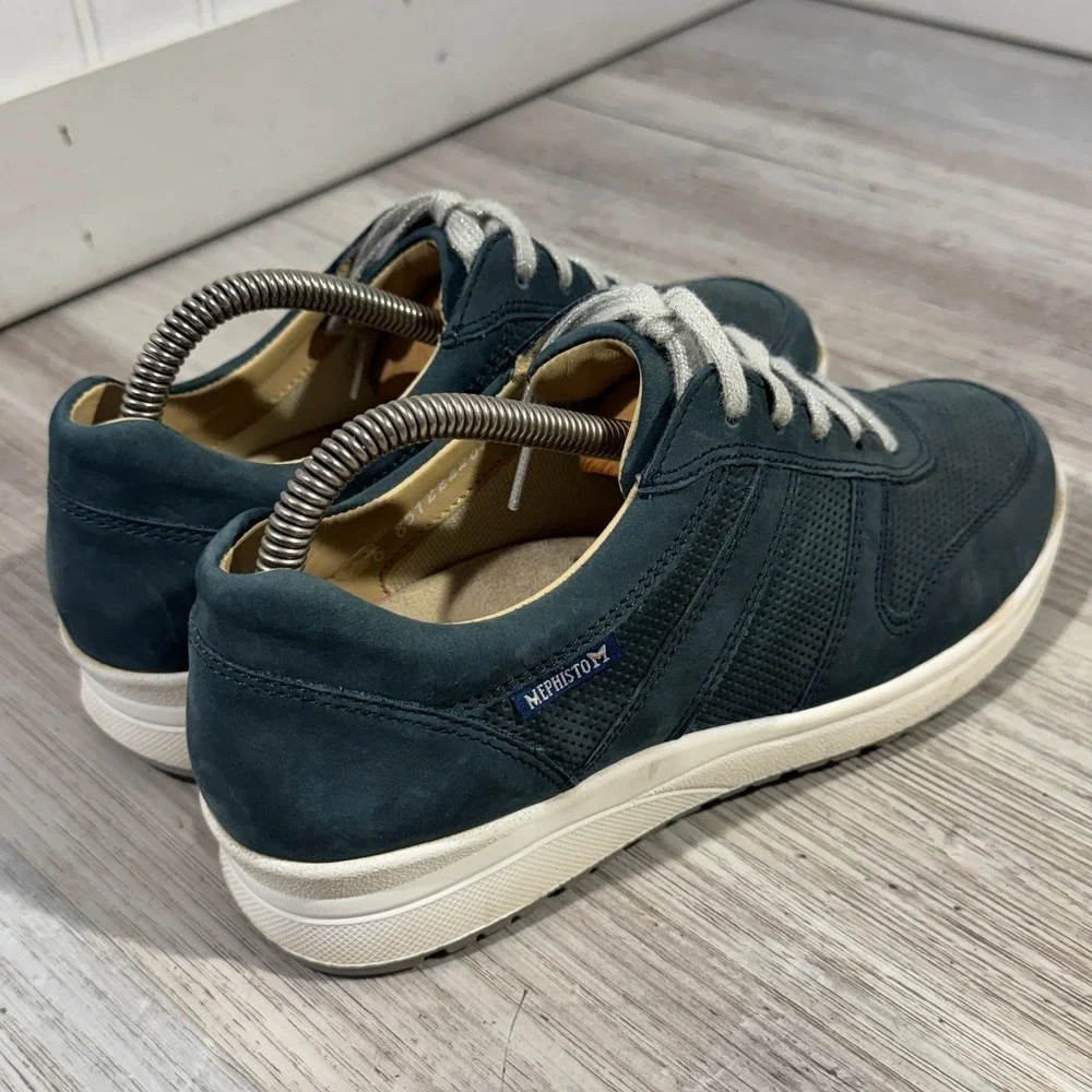 Mephisto Runoff Air Jet Sneakers Blue Suede‎ Leather Athletic Shoes Size 6